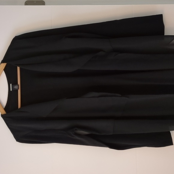 Chico's Mixed fabric cardigan sweater black front sheer closet staple - Picture 5 of 9